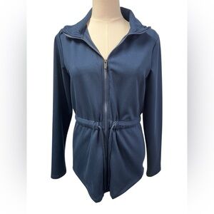 Athletic Works Zip‎ Up Hooded Sweatshirt Pockets Drawsting Collar Navy Womens XS
